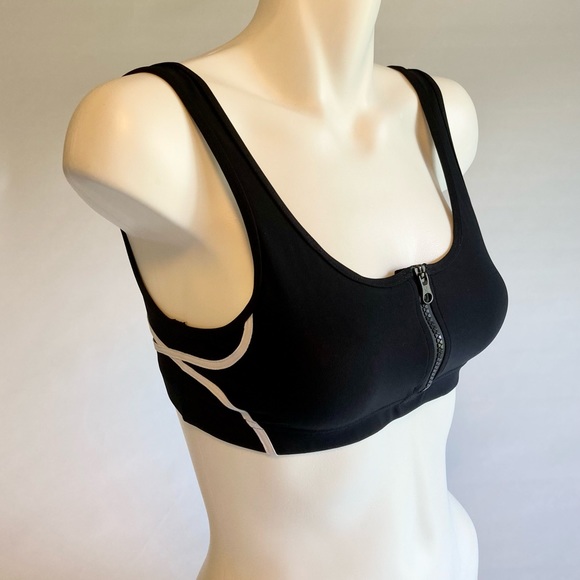 Lululemon Black Zipper Sports Bra Top size M - Picture 3 of 11